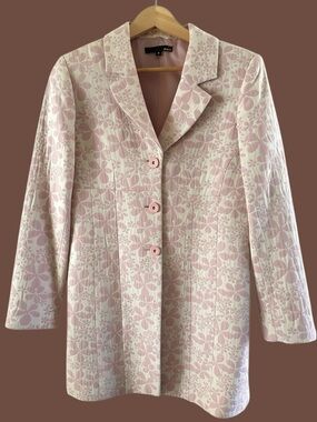 Dalia Vintage Pink Flower Penny Lane Jacket Size 8